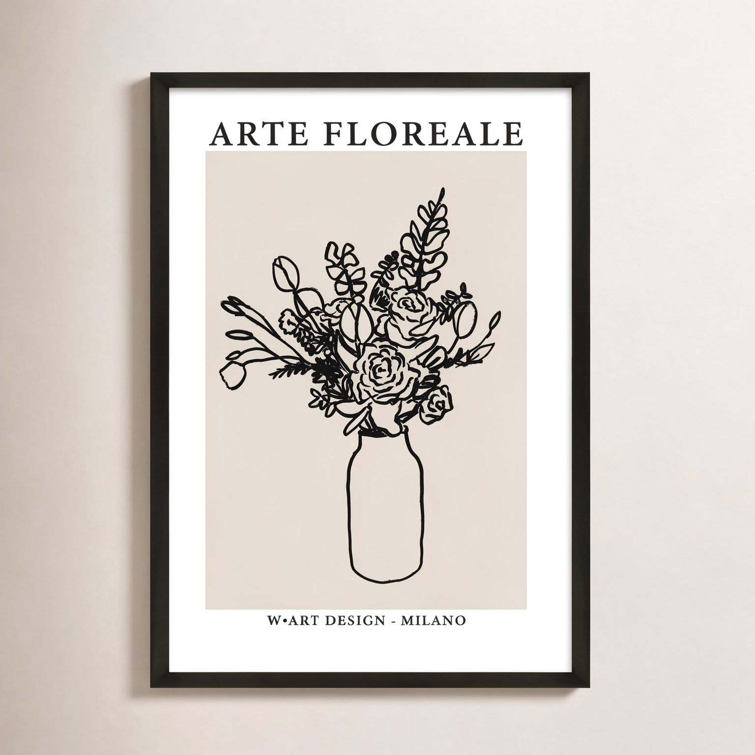 Bonte "Arte Floreale 2" Print by Romina Gadler, Black Paper Framed, 25" H x 17.5" W