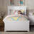 Fleenor Solid Wood Foundation Bed with Matching Footboard and Built-in Charging Station-24578801-24578802