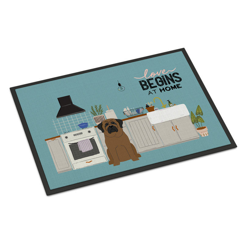 Tapis d'entrée antidérapant Guerriero, Bull-mastiff, L 18 po x L 27 po