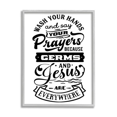 «Wash Hands & Prayers Witty», ensemble d'œuvres d'art texturées et giclées par lettres et lignes