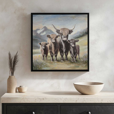 «Highland Cow Family» par Marla Rae, reproduction d'art