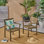 Ensemble de 2 chaises de salle à manger, fauteuil de patio en bois d'acacia, pour cour, bord de piscine, jardin