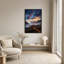 "Blue and Orange Light Trails Over Mountain Lake", art mural-1147354236