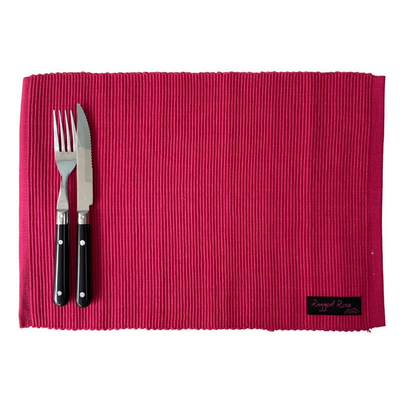 Ribby Cotton Placemat, Orange
