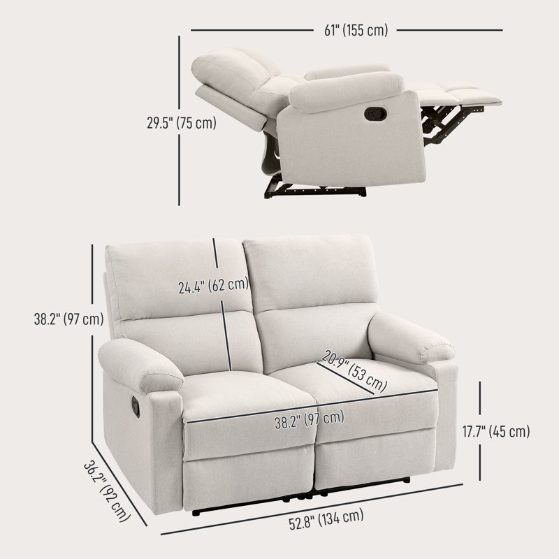 Fauteuil inclinable 2 places avec repose-pieds Loveseat