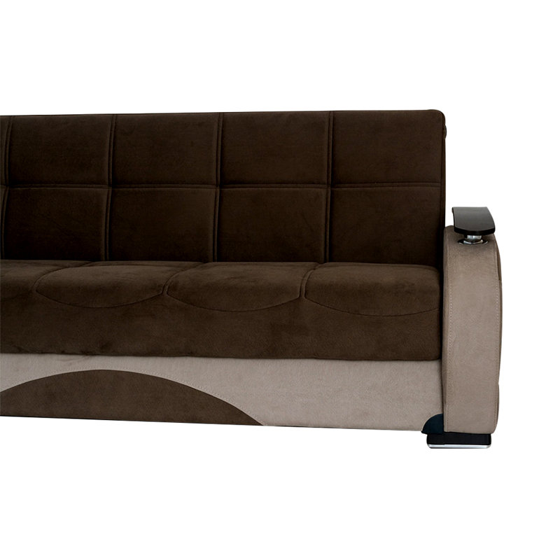 Aimeric 67" Fabric Round Arm Convertible Sleeper Loveseat