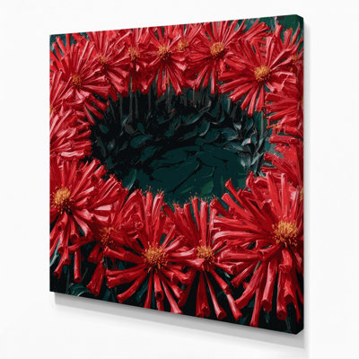 Botanical Bee Balm Blue Canvas Wall Art