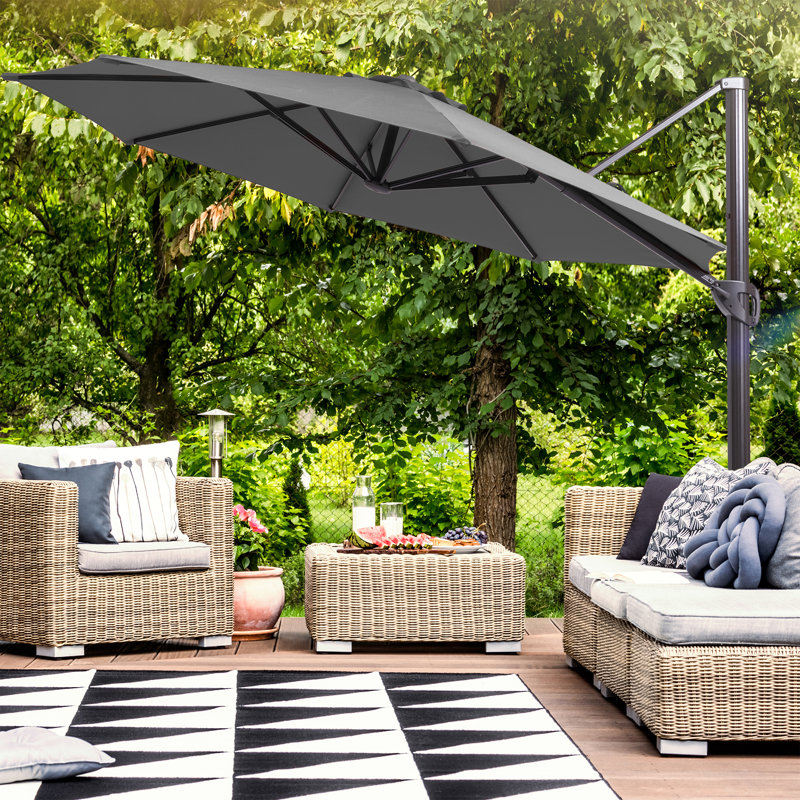 Parasol suspendu 11 pi Urbanna, Gris foncé