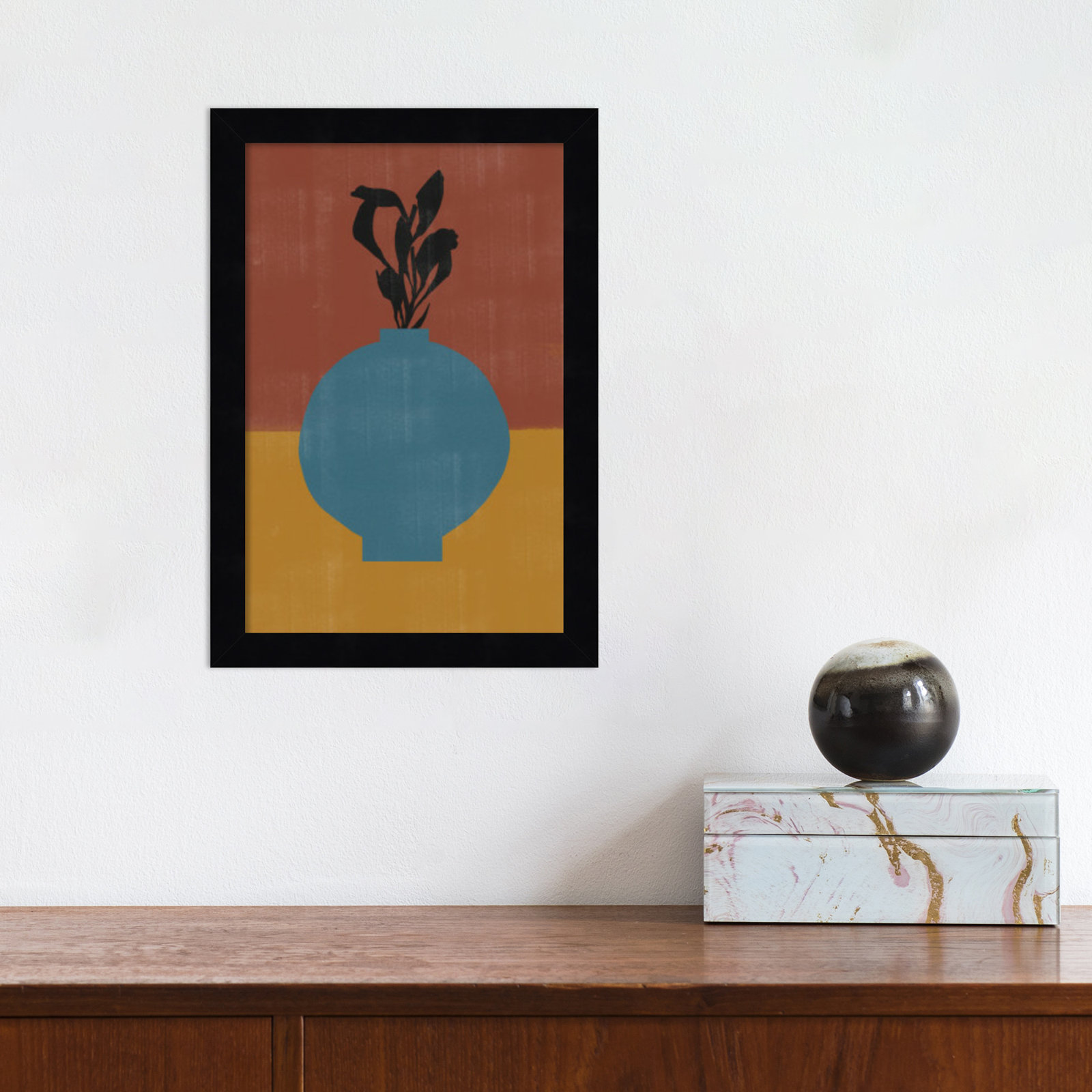 Fredi "Vase No. 9" Print, Black, 13" H x 9" W x 1" D
