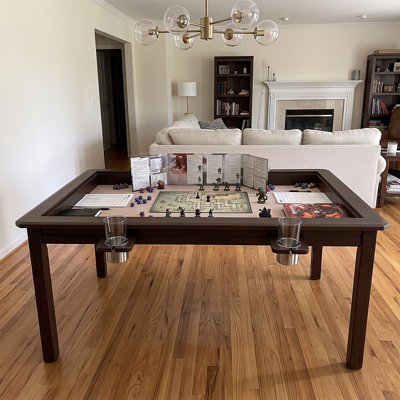 Solid Wood Board Game Table with Removable Table Top for 4–6 Players