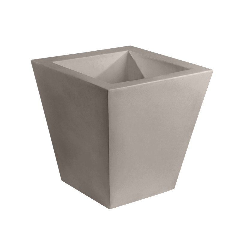 Cono Resin Pot Planter, Taupe, 23.5" H x 23.5" W x 23.5" D
