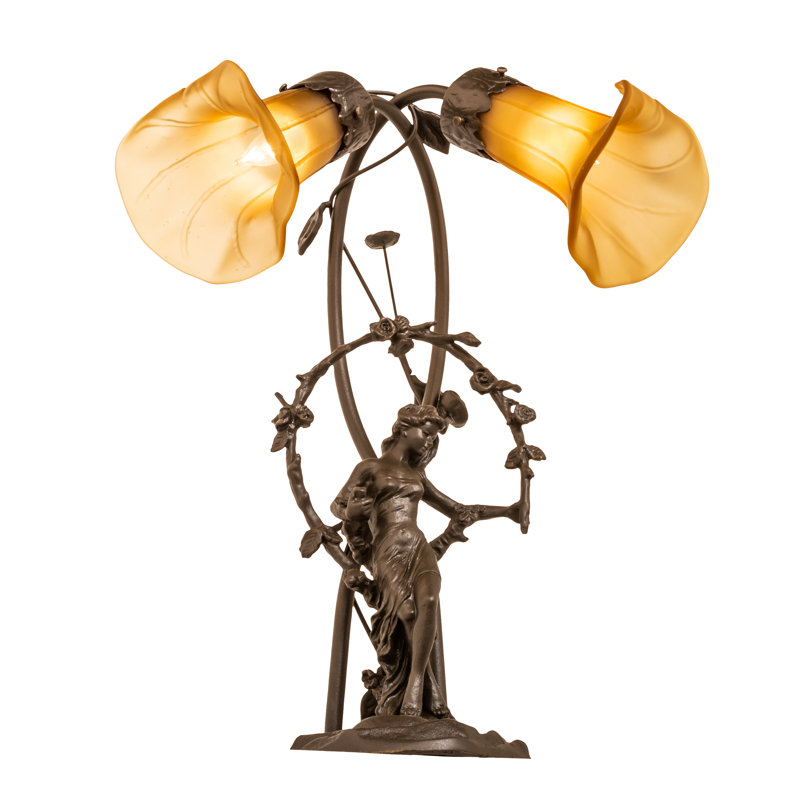 Amber Pond Lily Table Lamp