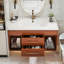 Meuble-lavabo moderne simple avec lavabo encastré en céramique intégré