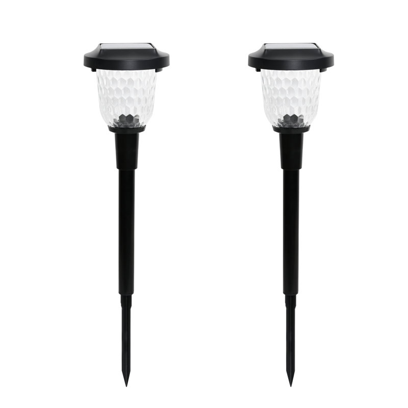 Allal Black Solar Powered Metal Pathway Lights Pack