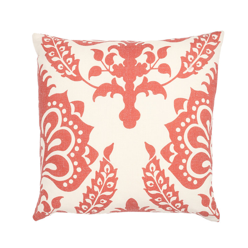 Vienna Floral Throw Pillow, Red
