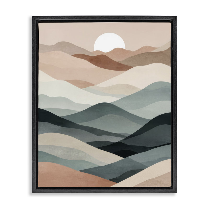 «Silent Dawn Landscape» par Denise Dundon, H 31 po x l 25 po, Cadre flottant noir de jais