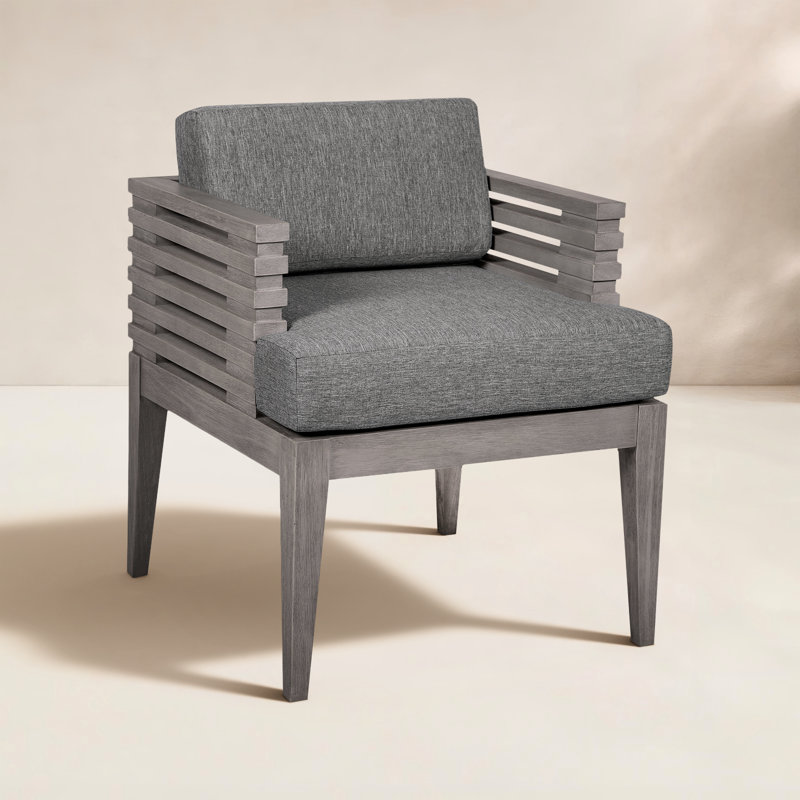 Fauteuil de patio avec coussin Aerilyn, Gris (performance)