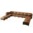Modular Sectional Sofa With Storage, Modern Brown Faux Leather, Reversible Chaise, U Shaped Couch For Living Room, Waterproof & Easy Clean, 7 Seats With 5 Ottomans