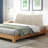 Sit-up Back Comfort Linen-look Textured Ivory Bed Rest Headboard Wedge Reading Pillow Back Support-77462737