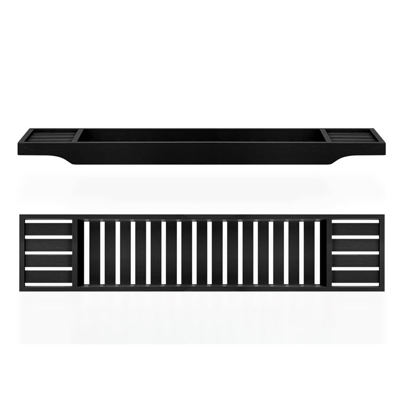 Bamboo Bathroom Accessory Tray, Black