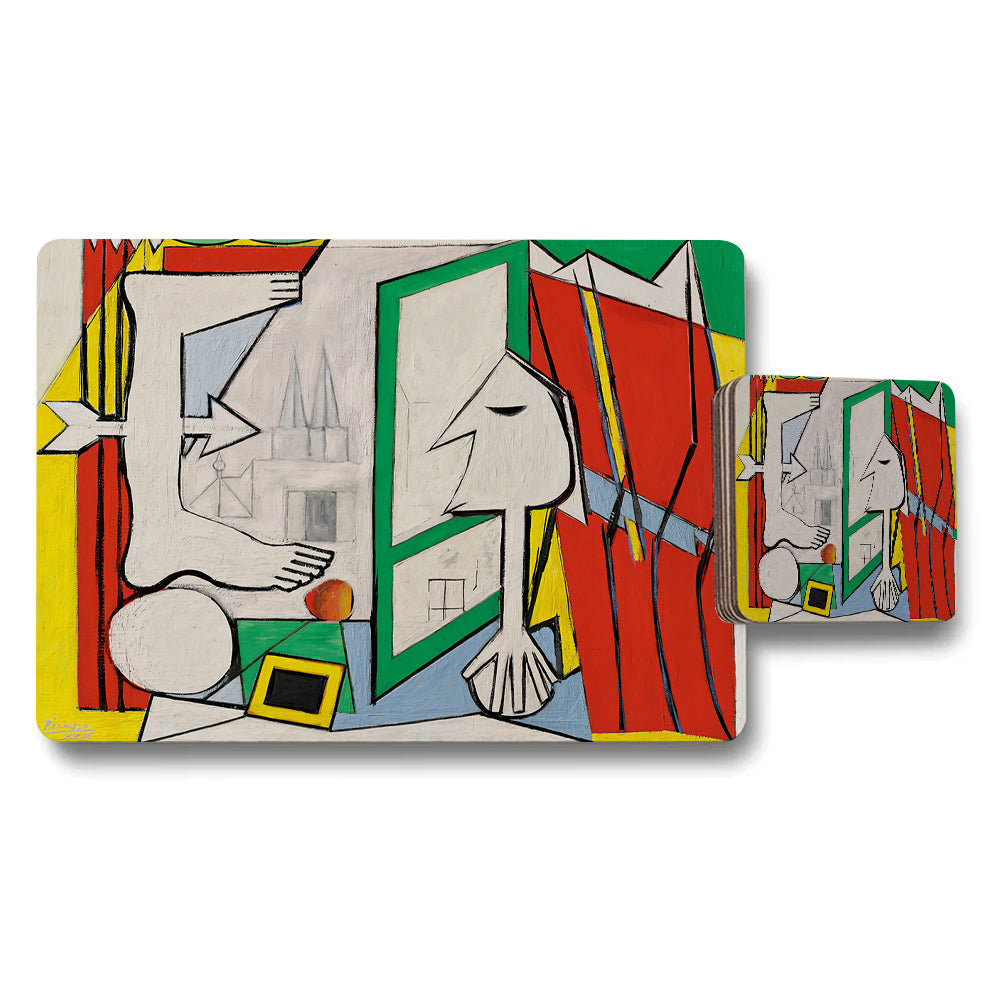 Abstract Art Placemat And Coaster Set For Dining Table Decor