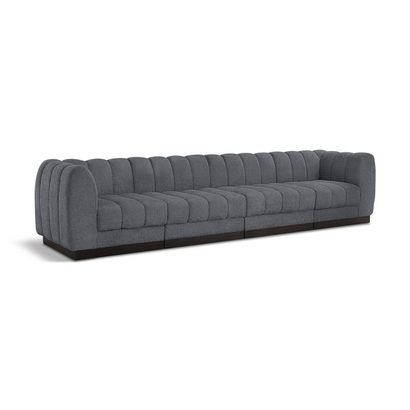 Quinn 133" Upholstered Sofa, Grey Chenille Fabric