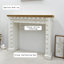 Beige +Burlywood Solid Wood Freestanding Fireplace