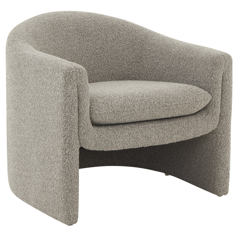 Fauteuil demi-tonneau 32,87 po Pollman, Boucle gris clair