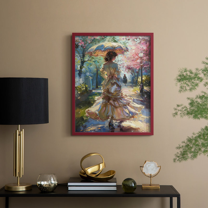 Reproduction encadrée WOMEN Series DCL XXVI - bois massif, Rouge, H 30 po x l 24 po