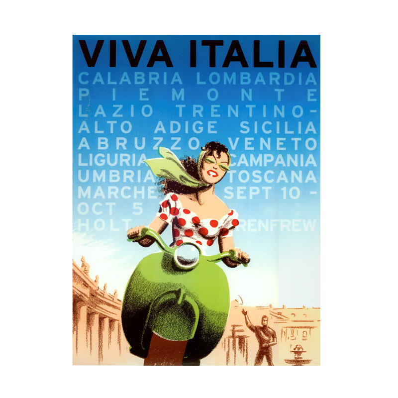 Art sur toile Marcus Jules Viva Italia, 19" H x 14" W