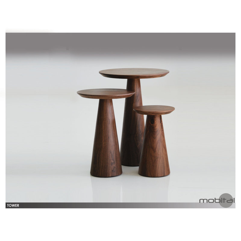 Tower Wood Tall End Table, White Oak, 20" H x 14" W x 14" D