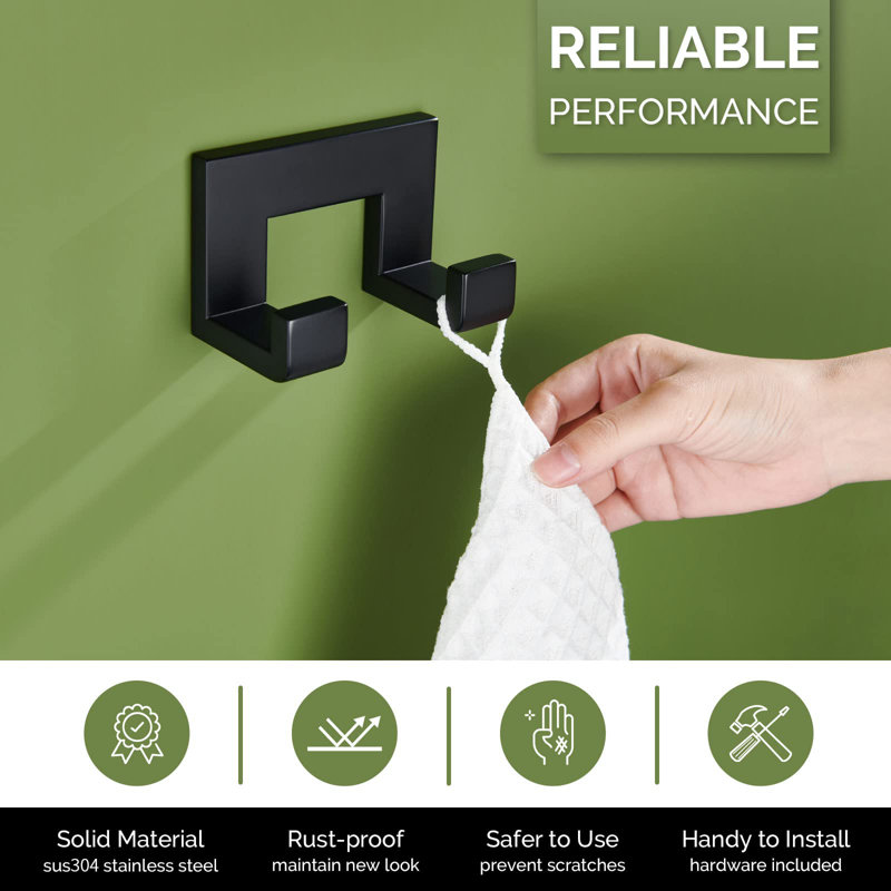 Porte-serviettes mural requis, Noir mat