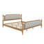 Tête de lit très grande structure en bois massif, sans sommier, noyer avec noyer, bois durable-454943868