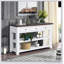 Console en bois de pin massif 48 po, table d'appoint moderne avec 3 tiroirs de rangement et 2 tablettes. Facile à assembler-619997106-619997116