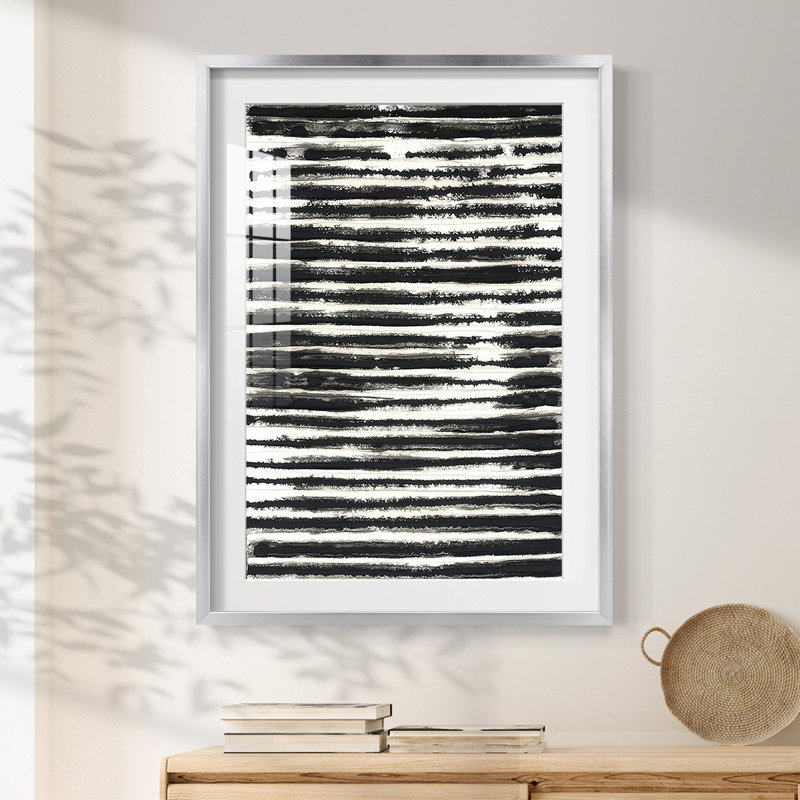 Printed Slats IV -Framed Print, 25.5" H x 17.5" W, Silver