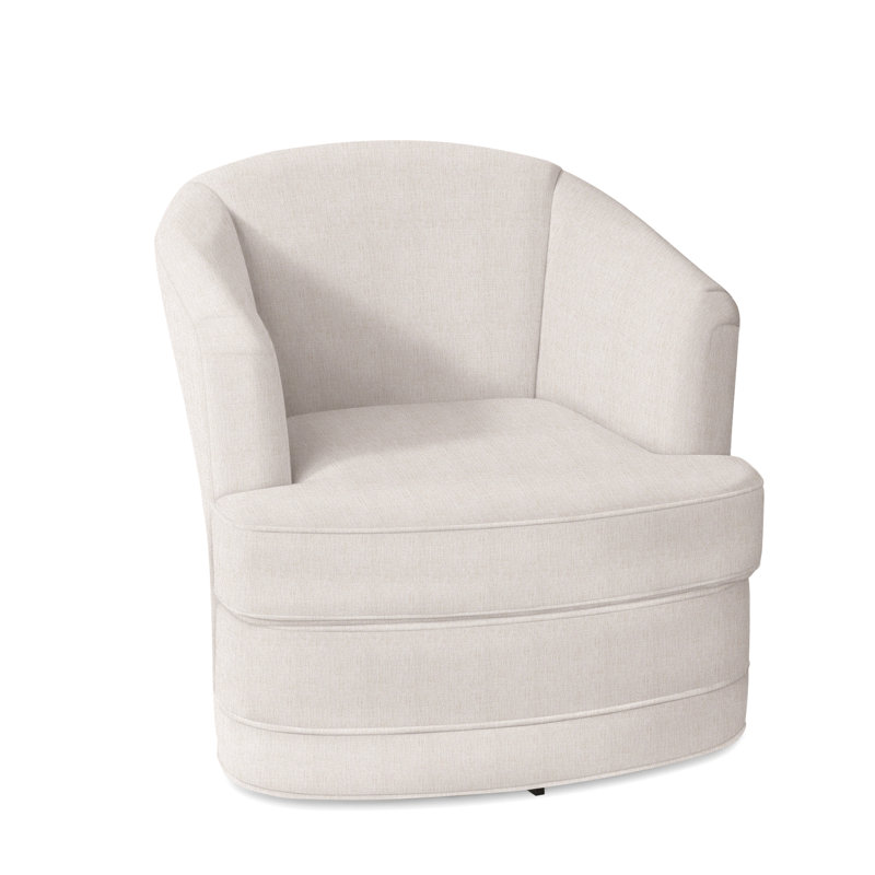 Greyson Swivel Barrel Chair, White Sugar Performance; 0863-91