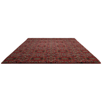 Persian Scroll Handmade Wool Floral Area Rug