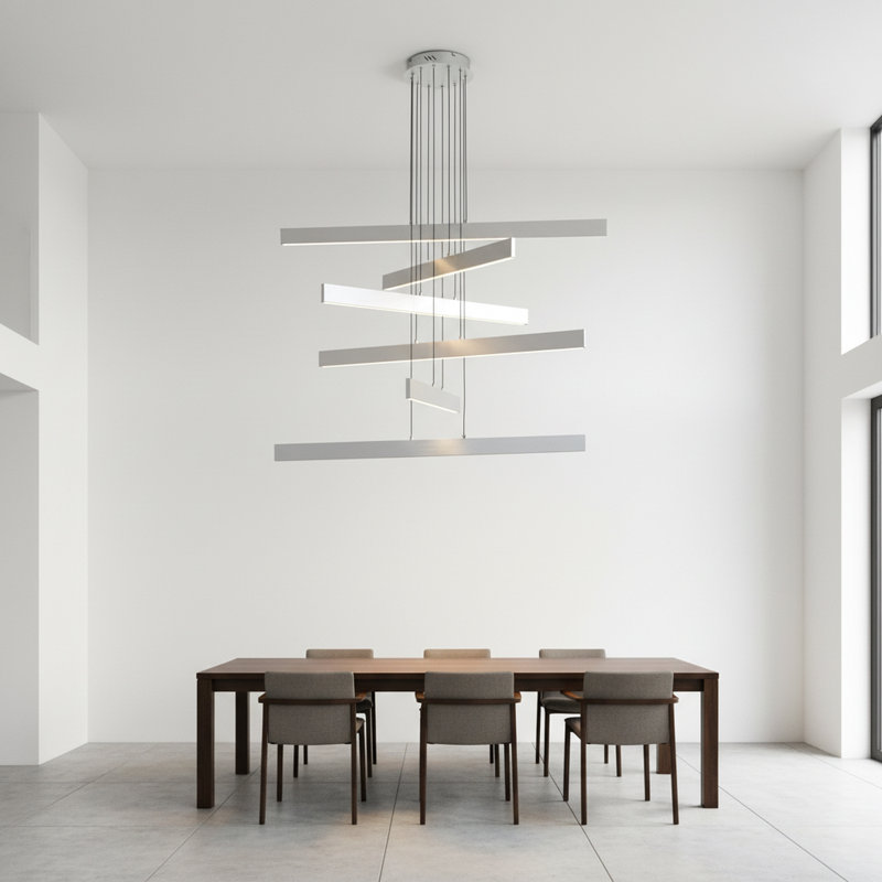 Éclairage d'escalier de 43,7 pouces à DEL, Argent, 8500 lumens, 6