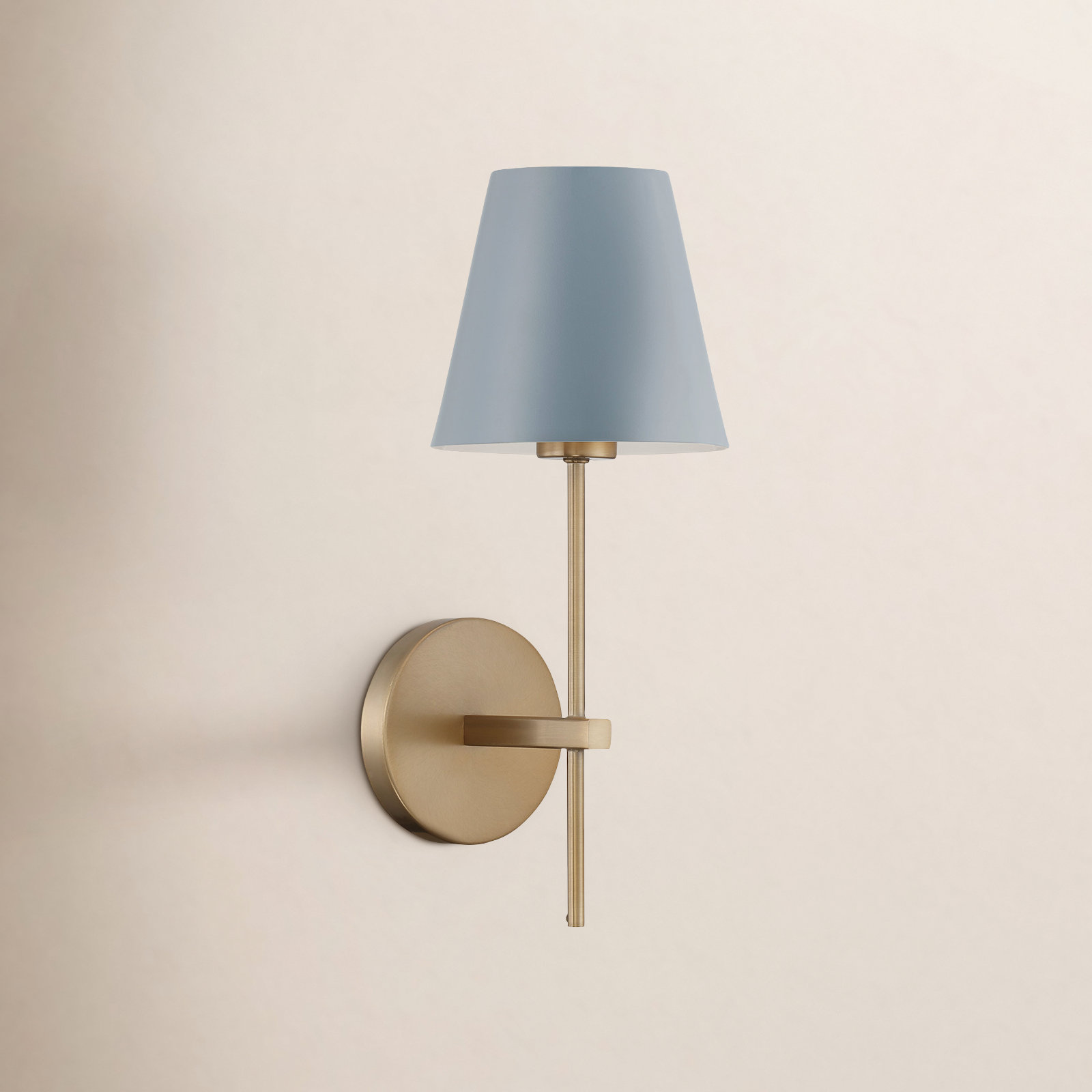 Kinston Single Light Steel Dimmable Wallchiere, Blue