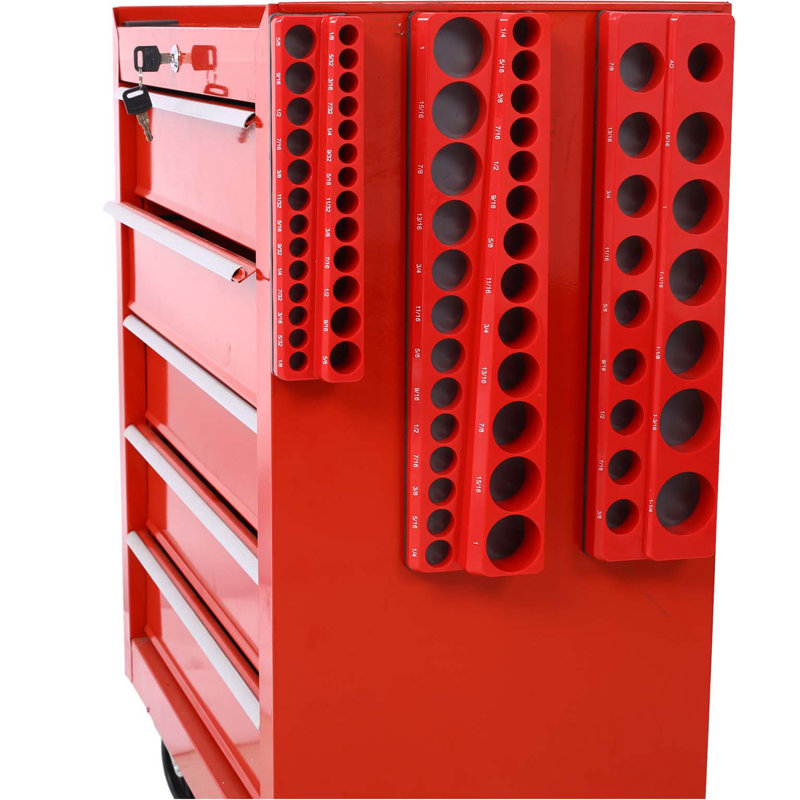 Organisateurs de douilles magnétiques 3 pièces SAE, organisateurs de douilles pour boîtes à outils, organisateur de douille, support de douille magnétique, organisateur de boîte à outils noir, rouge, SAE
