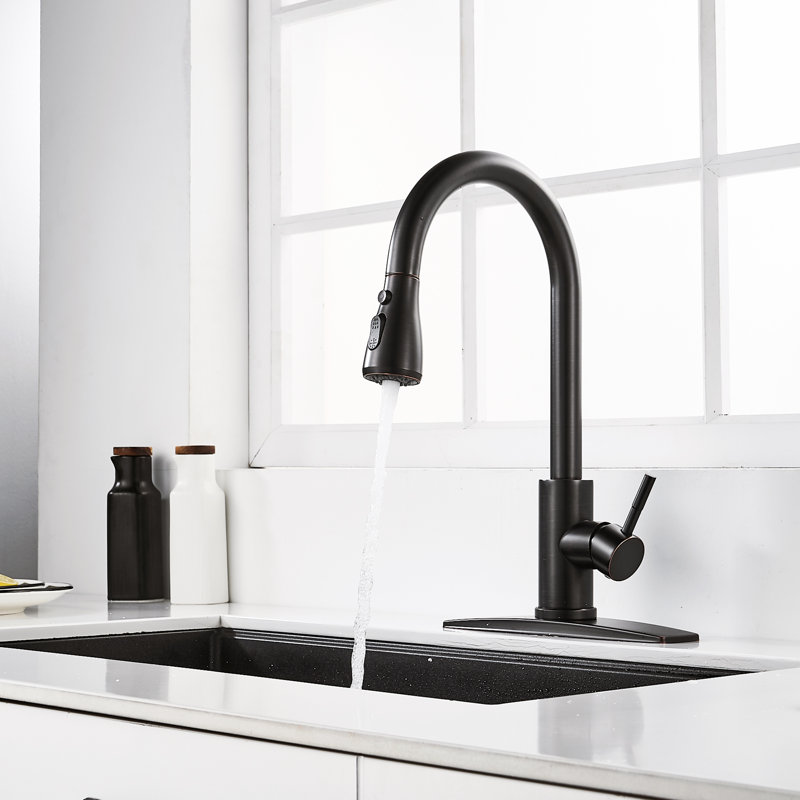 Pull Down Spray Single Lever Kitchen Tap, Oil-Rubbed Bronze