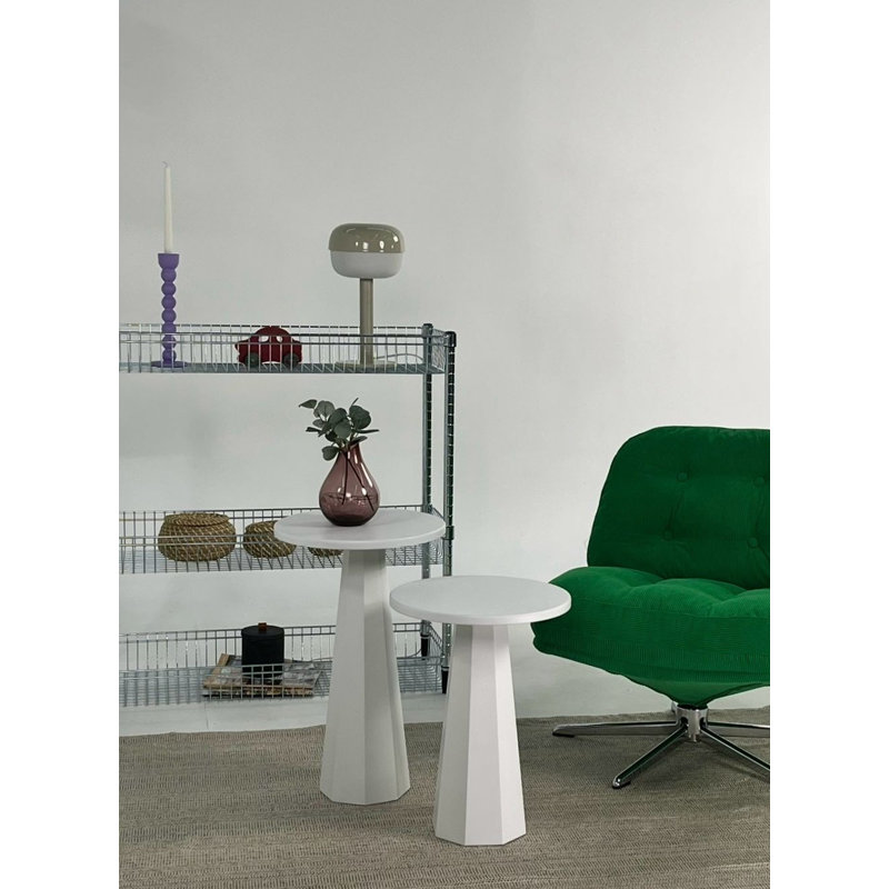Ensemble de tables basses modernes (2 pièces), blanc, petit: 13,8 x 18,5 x 13,8 pouces | Grand: 13,8 po x 22,4 po x 13,8 po | 100% panneau de fibres à densité moyenne, épaisseur: 0,71 pouce | Design élégant pour le salon et les espaces contemporains, durable et élégant