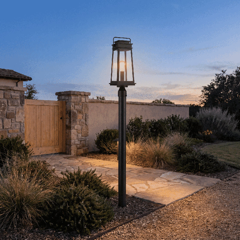 Boone 1-Light Outdoor Post Lantern in Matte Black