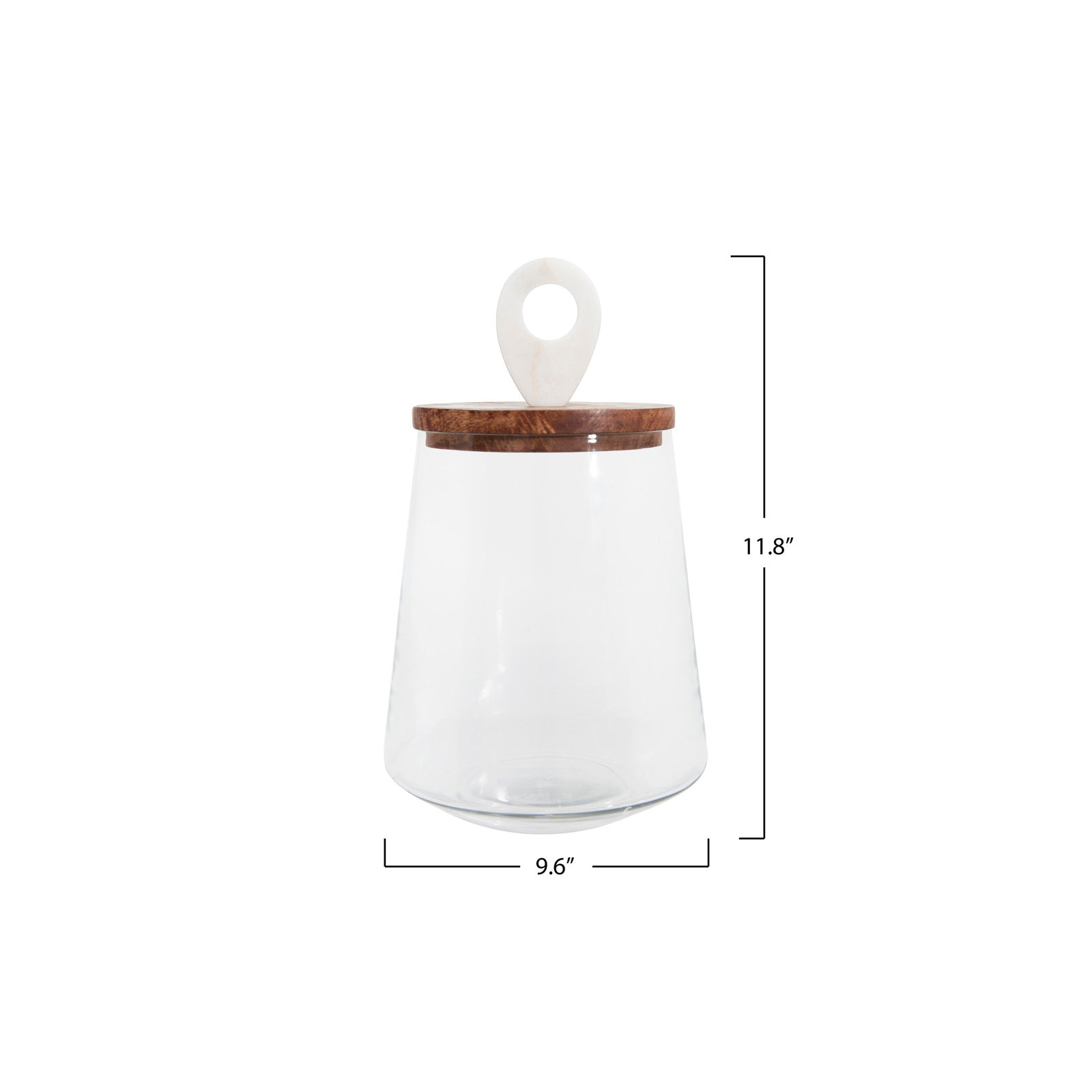 Glass Jar, 11.75" H x 7" W x 7" D
