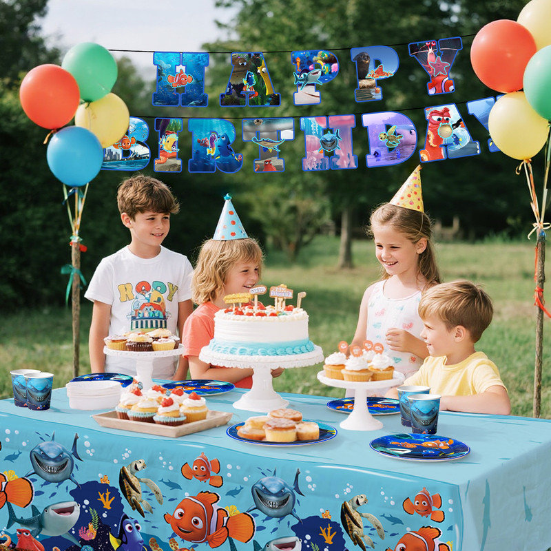 114 Pcs Finding Nemo Birthday Party Decoration Tableware Set
