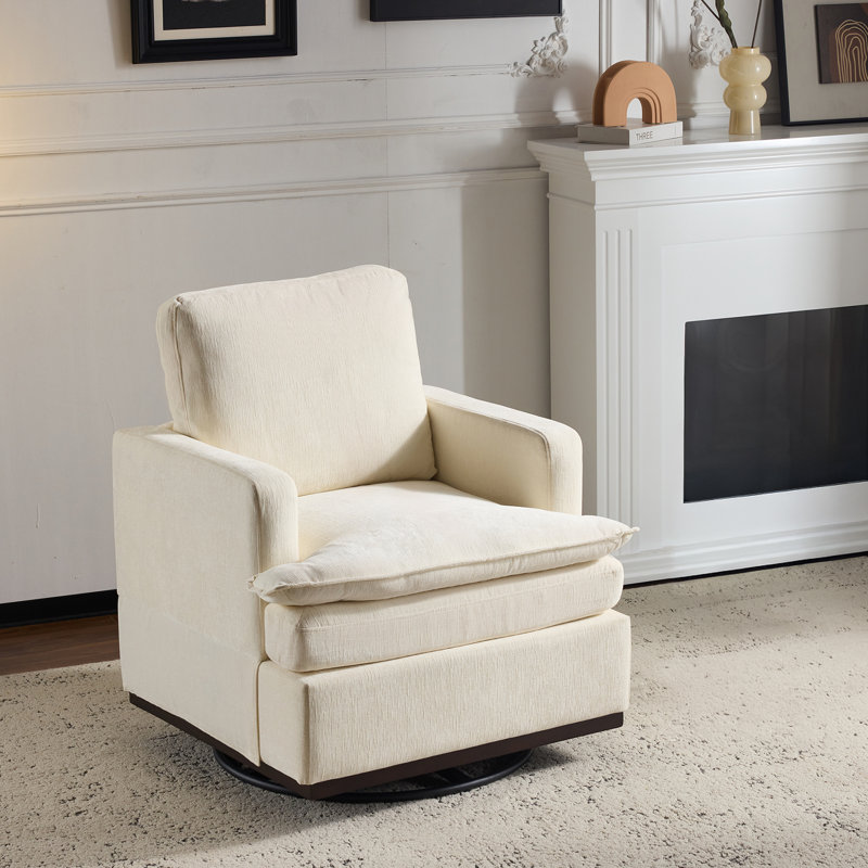 Fauteuil pivotant moderne Mid-Century, Beige