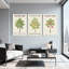 Plantes et fleurs Kaffir Lime Starfruit Tree, ensemble de 3 impressions d'art sur toile-686387664