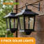 9" Outdoor Solar LED Wall Lanterns with Hooks, Anti-Rust and Waterproof, 2-Pack， Black-134232186