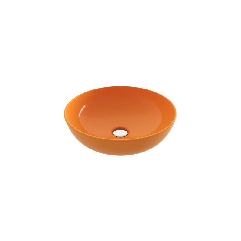 Sottile Slim Line Countertop Basin - 38cm, Gloss Mandarin Yellow