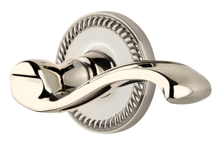 Mannequin simple Grandeur Newport Rosette avec levier Portofino, Nickel poli, Droitier